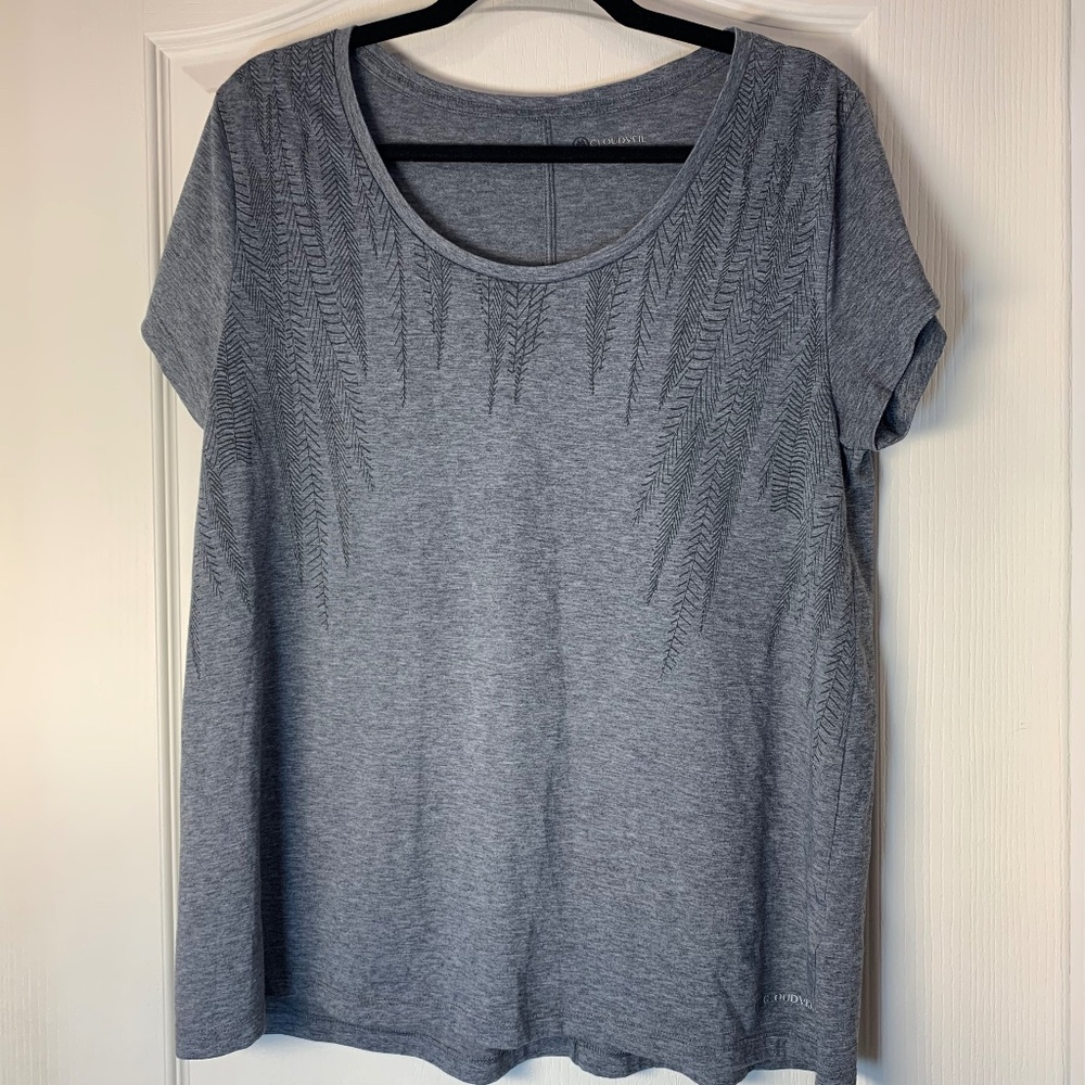 Cloudveil Women’s Outdoor Performance Tee XL – Grey Graphic Neckline Active Top